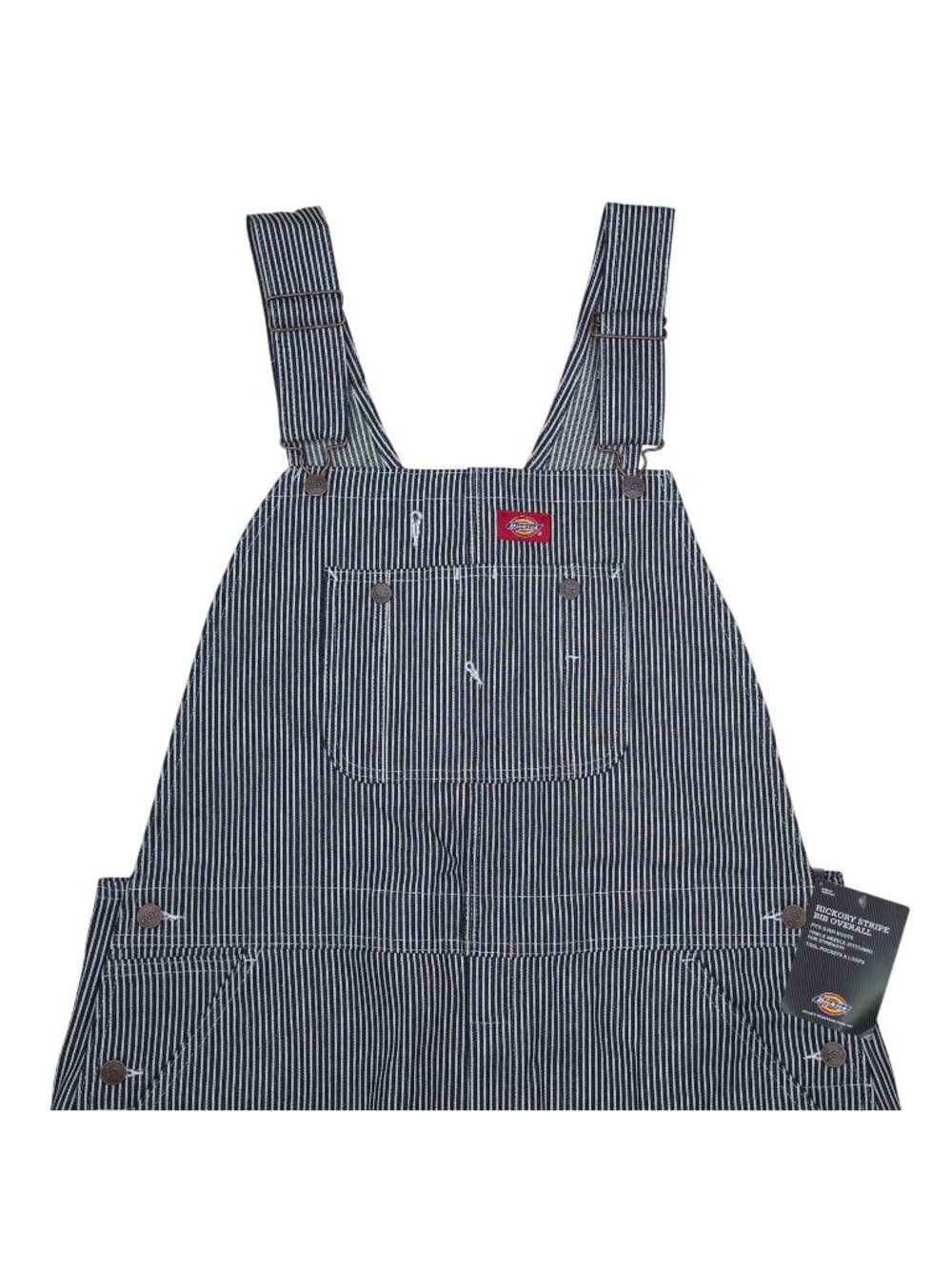 Dickies Hickory Stripe Bib Overalls 46X30 With Tool Pockets & Triple Stitching